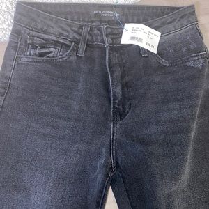 Black Cropped Denim Jeans